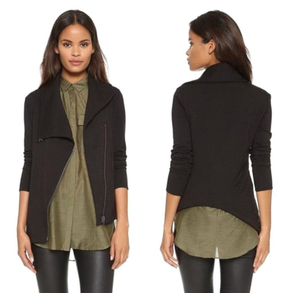 Helmut Lang Villous Asymetric Knit Jacket Black S